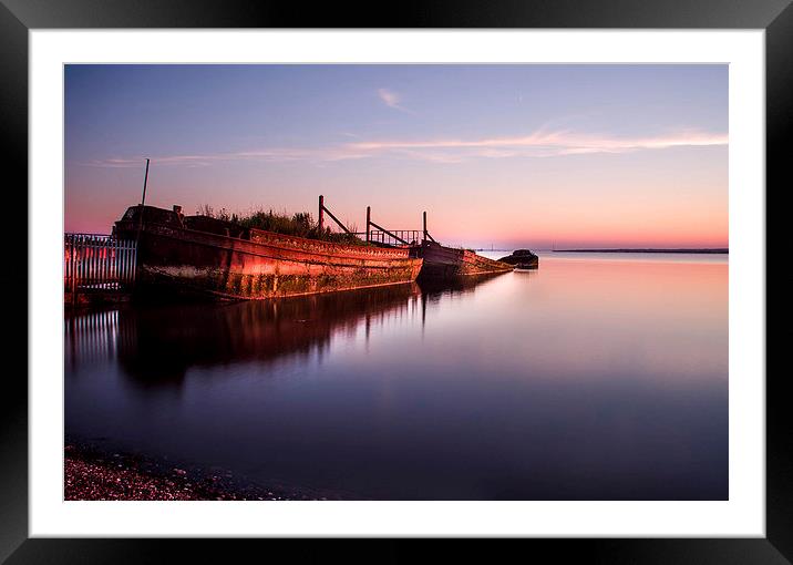 Sunset barge  Framed Mounted Print by john Sprague