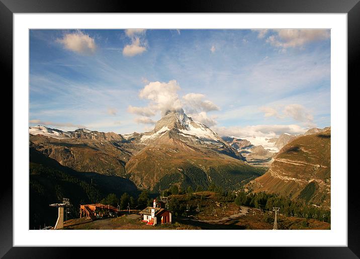 View from The Swiss  Alps Framed Mounted Print by charlie Mellow