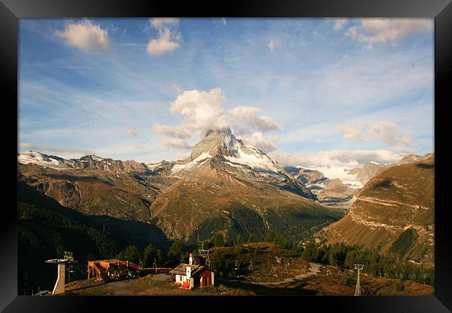 View from The Swiss  Alps Framed Print by charlie Mellow