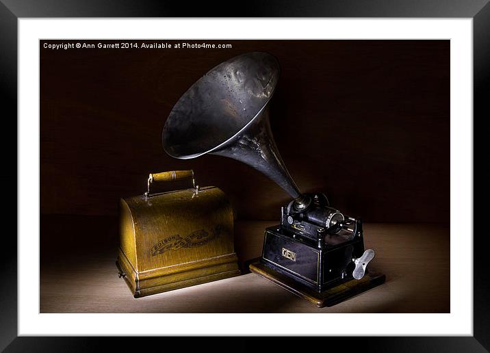 The Phonograph Framed Mounted Print by Ann Garrett