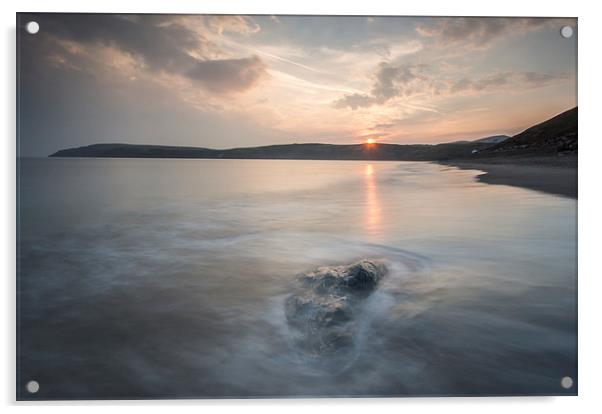  Aberdaron Sunset Acrylic by John Cropper