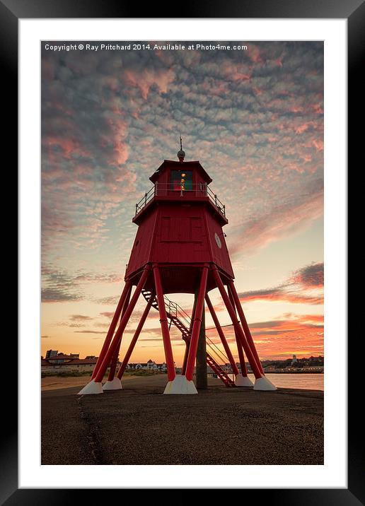  Herd Lighthouse at Sunset Framed Mounted Print by Ray Pritchard