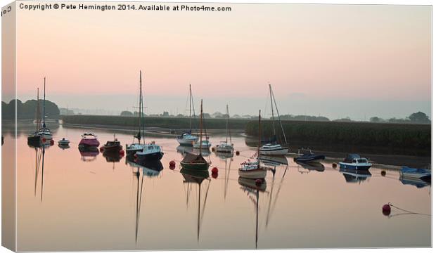  Morning glow on the Exe Canvas Print by Pete Hemington