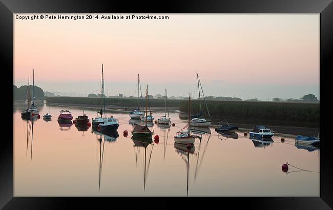  Morning glow on the Exe Framed Print by Pete Hemington