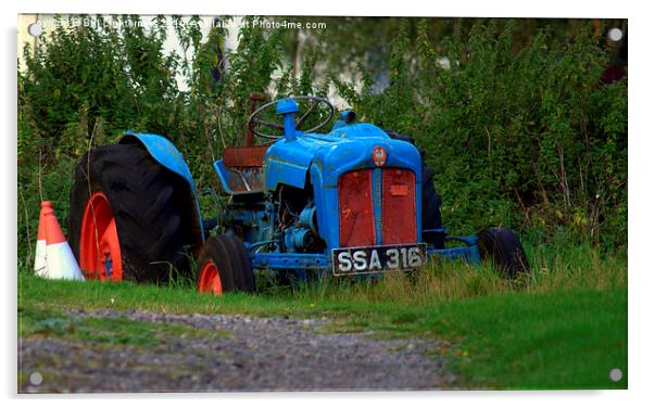  The Blue Tractor Acrylic by Bill Lighterness