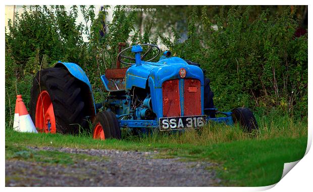  The Blue Tractor Print by Bill Lighterness