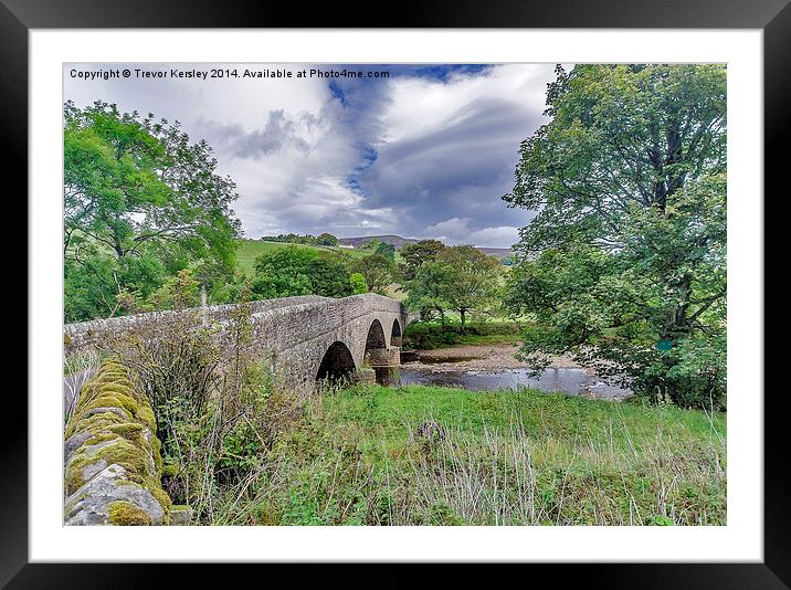 Swaledale Packhorse Bridge Framed Mounted Print by Trevor Kersley RIP