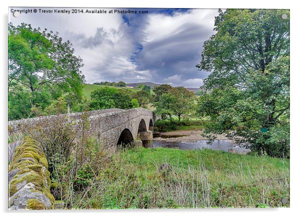 Swaledale Packhorse Bridge Acrylic by Trevor Kersley RIP