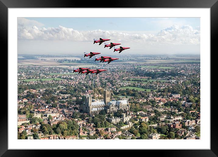 Red Arrows over Lincoln Framed Mounted Print by Gary Eason