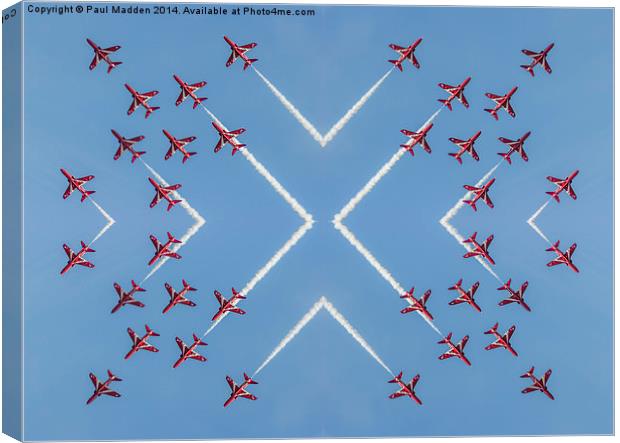 Red Arrows 4-way mirror Canvas Print by Paul Madden