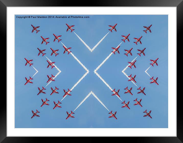 Red Arrows 4-way mirror Framed Mounted Print by Paul Madden