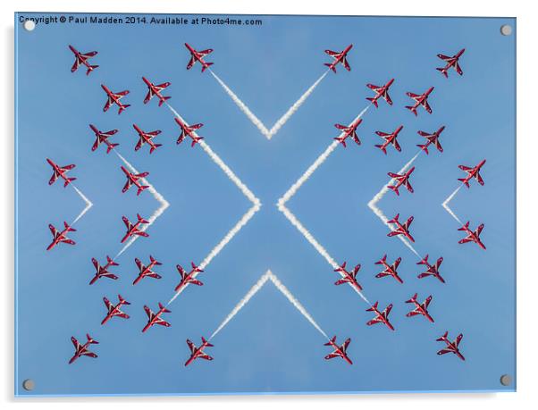 Red Arrows 4-way mirror Acrylic by Paul Madden