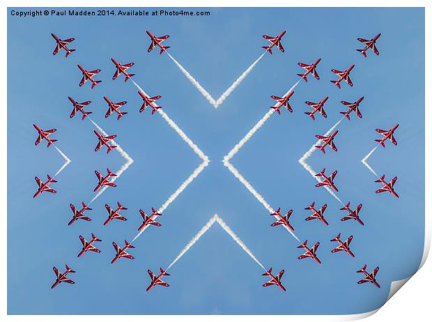 Red Arrows 4-way mirror Print by Paul Madden
