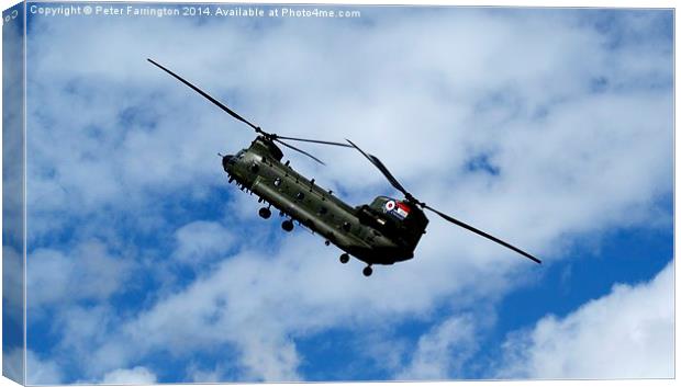  Chinook High In The Clouds Canvas Print by Peter Farrington