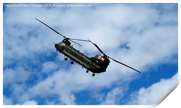  Chinook High In The Clouds Print by Peter Farrington