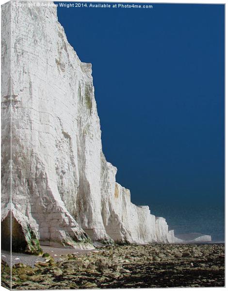  White Cliffs, Seven Sisters, Sussex Canvas Print by Andrew Wright