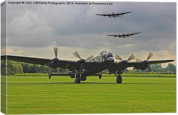   3 Lancasters - East Kirkby  Canvas Print by Colin Williams Photography