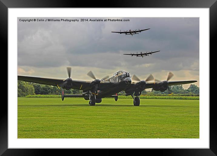   3 Lancasters - East Kirkby  Framed Mounted Print by Colin Williams Photography