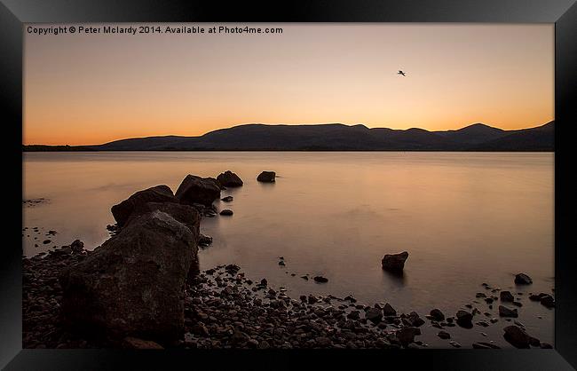  Loch Lomond after sunset Framed Print by Peter Mclardy
