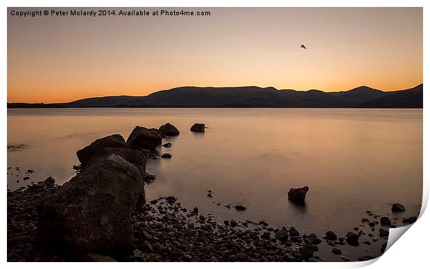  Loch Lomond after sunset Print by Peter Mclardy