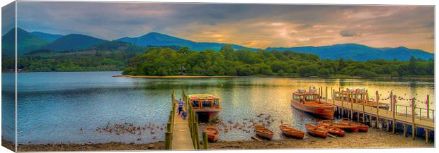  Derwentwater The  Last of a Beautiful Day Canvas Print by William Duggan