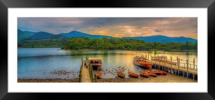  Derwentwater The  Last of a Beautiful Day Framed Mounted Print by William Duggan