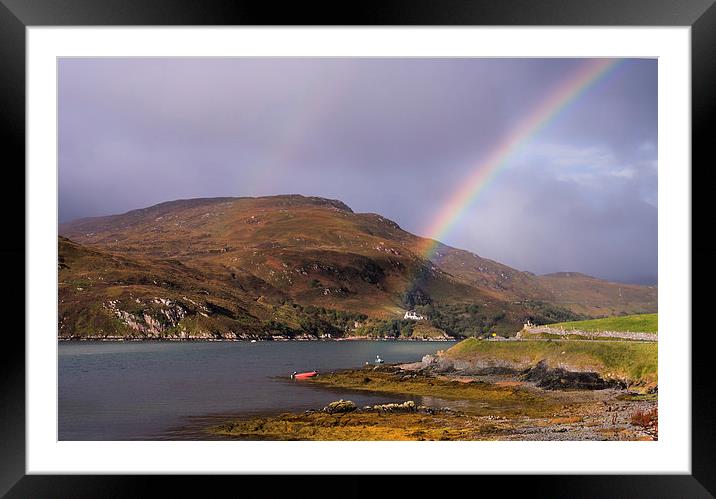Cape Wrath Rainbow  Framed Mounted Print by Jacqi Elmslie
