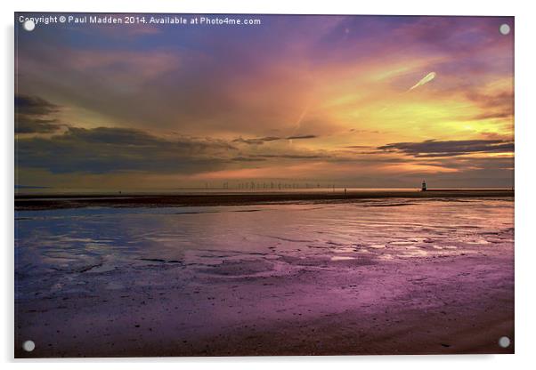Crosby Beach - Liverpool Acrylic by Paul Madden