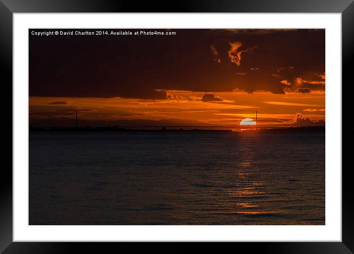  Humber Bridge sunset Framed Mounted Print by David Charlton