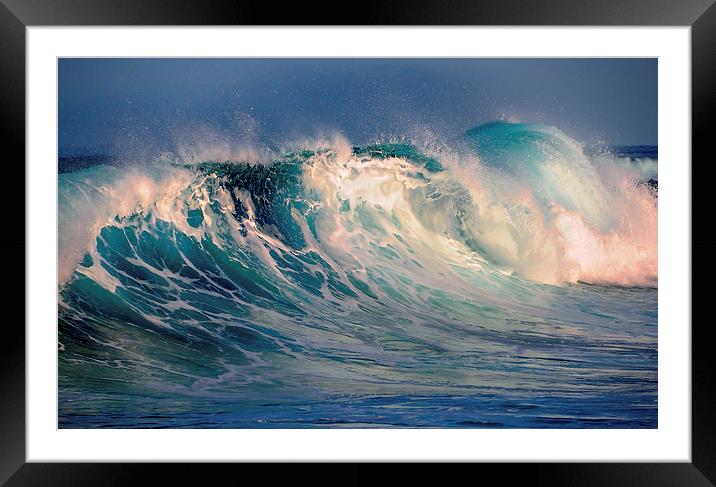  Blue Power of the Ocean   Framed Mounted Print by Jenny Rainbow