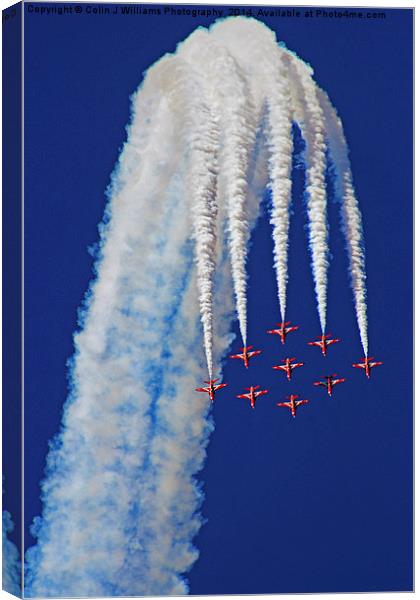  Diamond Arrival Loop - The Red Arrows Farnborough Canvas Print by Colin Williams Photography