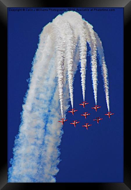  Diamond Arrival Loop - The Red Arrows Farnborough Framed Print by Colin Williams Photography