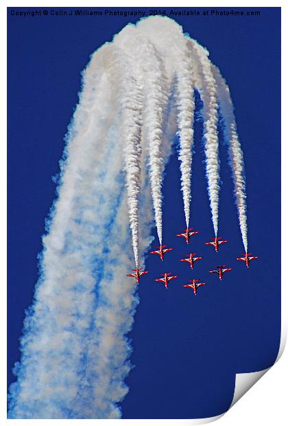  Diamond Arrival Loop - The Red Arrows Farnborough Print by Colin Williams Photography