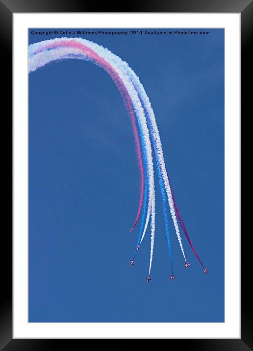  Parasol Break - The Red Arrows Farnborough 2014 Framed Mounted Print by Colin Williams Photography