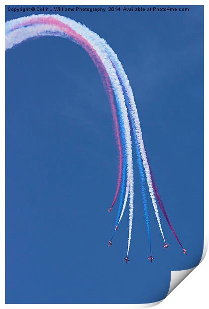  Parasol Break - The Red Arrows Farnborough 2014 Print by Colin Williams Photography