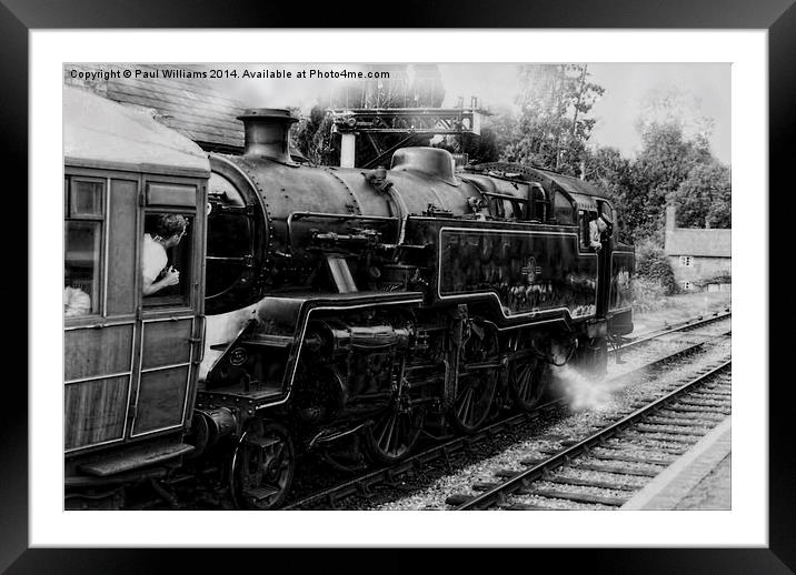 Standing at the Station b/w Framed Mounted Print by Paul Williams