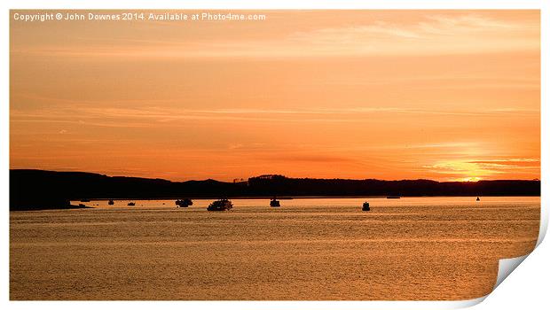  Tamar Sunset Print by John Downes