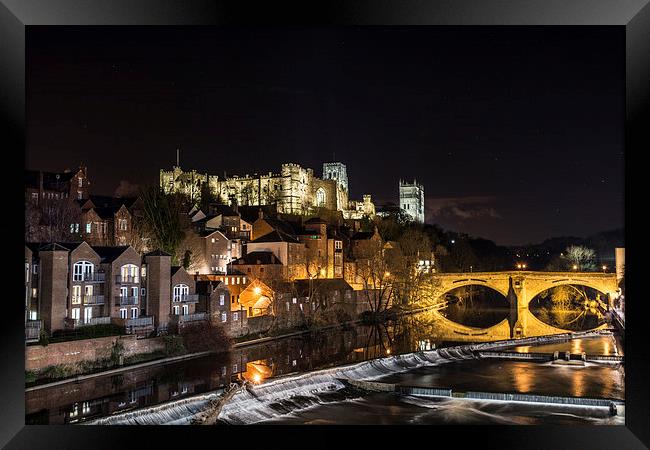  Durham Cathedral by night  Framed Print by keith franklin