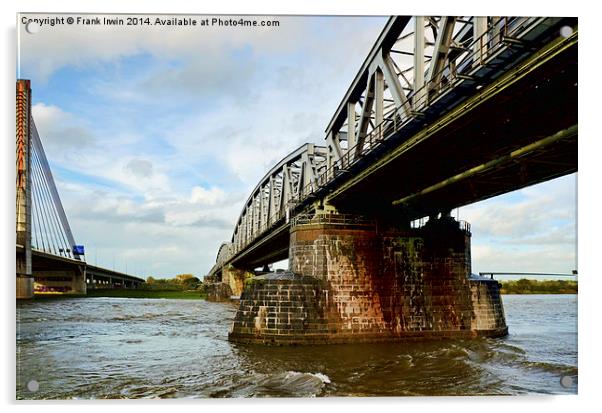  Two bridges span the Rhine Acrylic by Frank Irwin