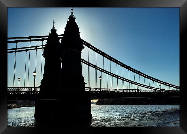  Hammersmith Bridge Silhouette Framed Print by Jamie Lumley