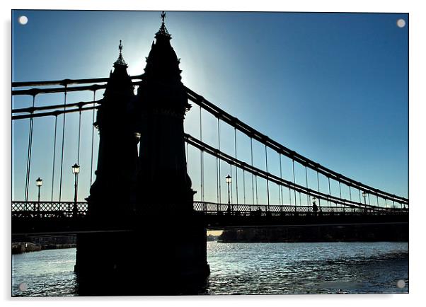  Hammersmith Bridge Silhouette Acrylic by Jamie Lumley