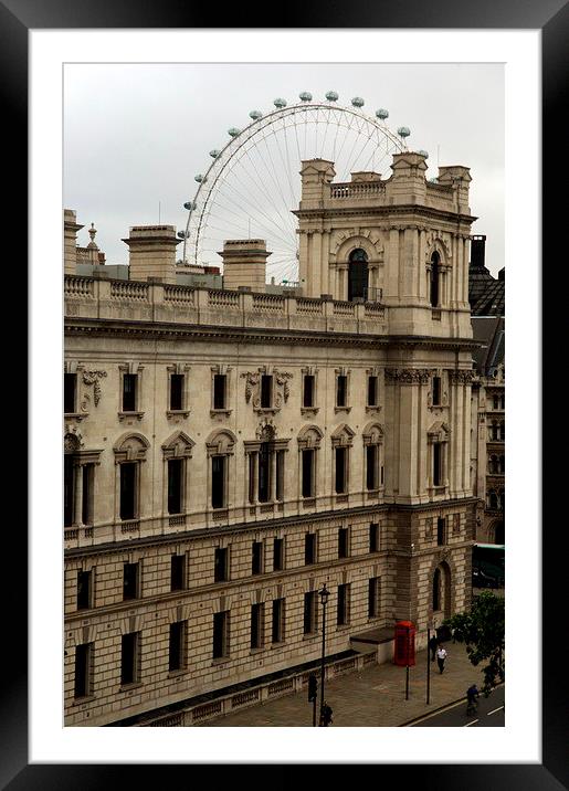  Whitehall Buildings and the London Eye Framed Mounted Print by Jamie Lumley