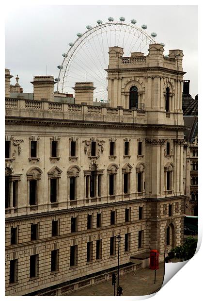  Whitehall Buildings and the London Eye Print by Jamie Lumley