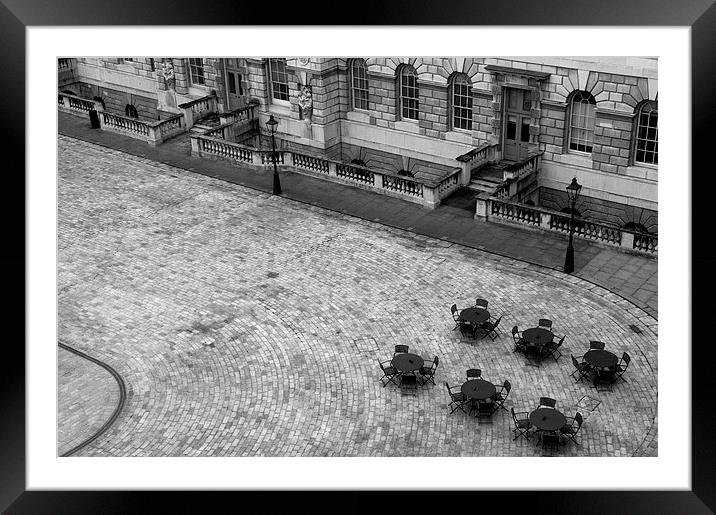  Somerset House Courtyard and chairs Framed Mounted Print by Jamie Lumley