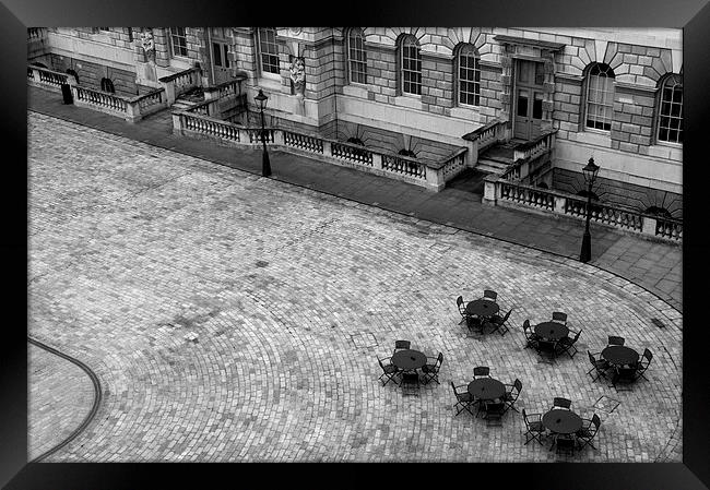  Somerset House Courtyard and chairs Framed Print by Jamie Lumley