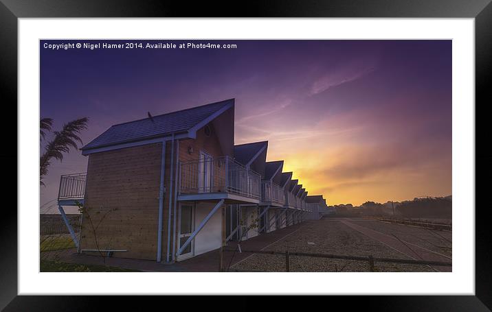 Early Morning Beach Huts Framed Mounted Print by Wight Landscapes