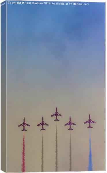 The Red Arrows Canvas Print by Paul Madden