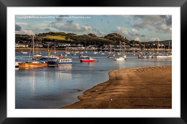 Boats In The Harbour Framed Mounted Print by Adrian Evans