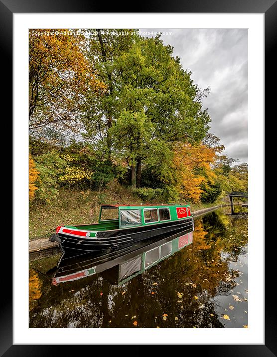Narrow Boat Llangollen Canal Framed Mounted Print by Adrian Evans