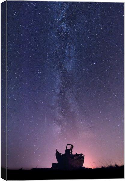  Dungeness under the Milky Way  Canvas Print by Ian Hufton